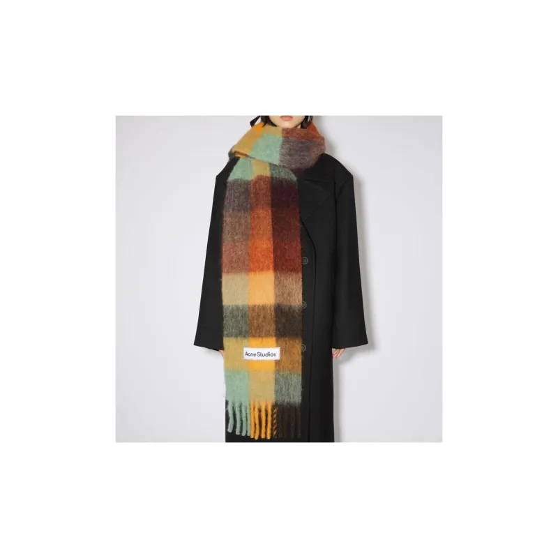 Acne Studios Checked Mohair blend Scarf-2