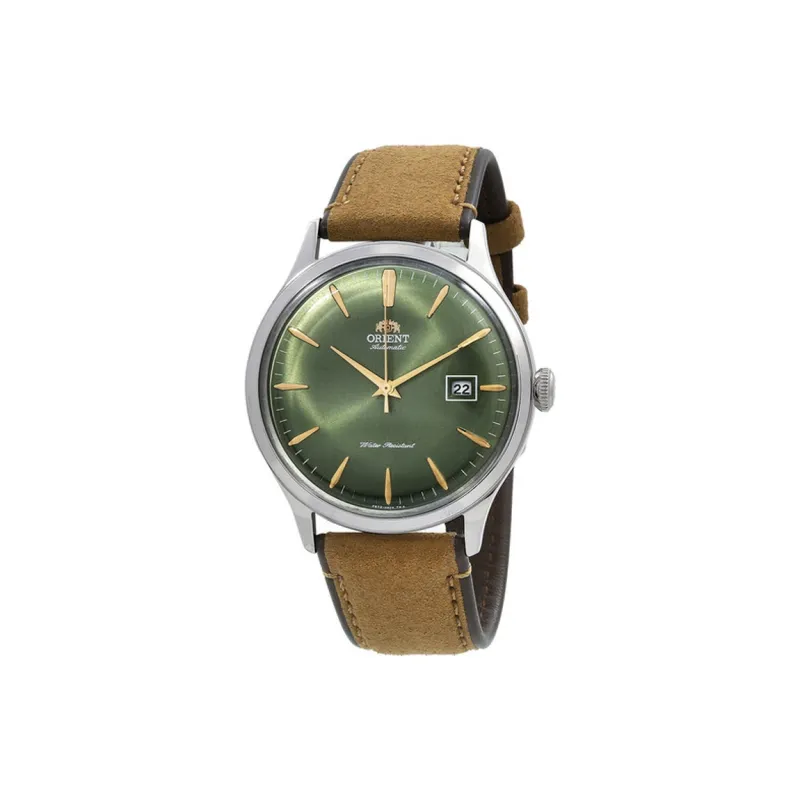 ORIENT Automatic Mechanical Movement Leather Strap Watch 42mm Men's Watches Green Dial-0