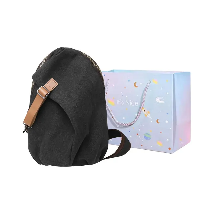 GOX Canvas With PU Crossbody Bag Sling Bag Regular Unisex White/Black/Khaki/Gray-0