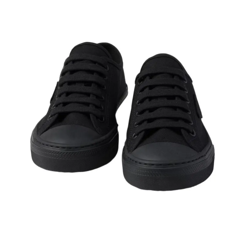 PRADA Hemp Low Top Skateboard Shoes Men's Black-3