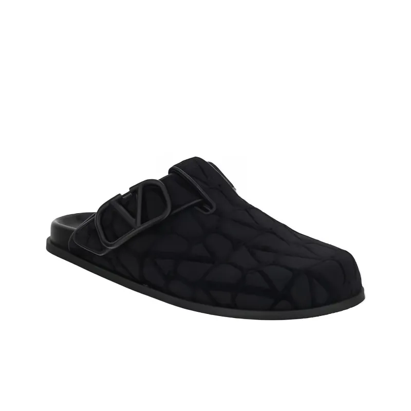 Valentino Closed Toe Slippers Men's Black-2