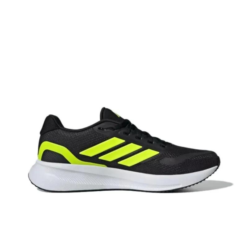 Adidas Runfalcon 5.0 Anti Slip Wear Resistant Low Top Casual Running Shoes Men's Black Yellow-1