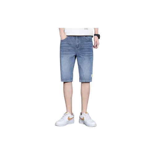 Tonlion Denim Shorts Men Dark Blue