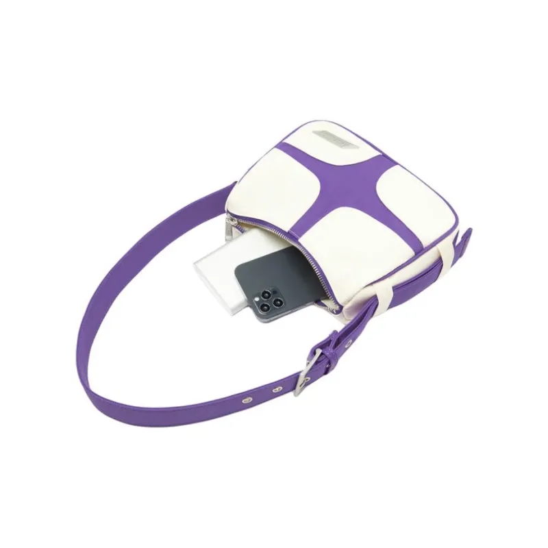 LiNing Polyamide With Nylon Handbag, Shoulder Bag Regular Women's White Purple-4