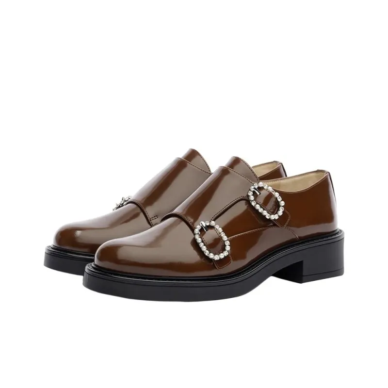 Stuart Weitzman/SW Leighton Monk Casual Single Shoes Women's Brown-1