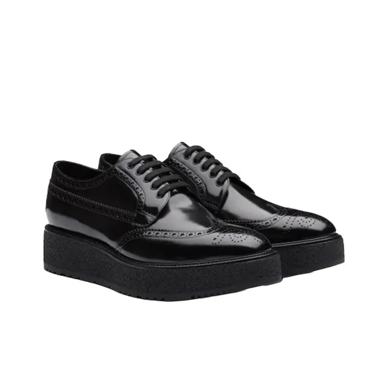 PRADA Platform Shoes Men's Black-1