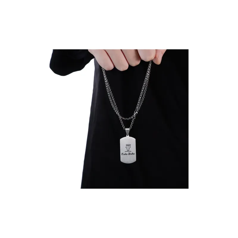 FIDO DIDO Stainless Steel Necklace Minimalist Style Versatile Trendy Accessories For Students Unisex-3