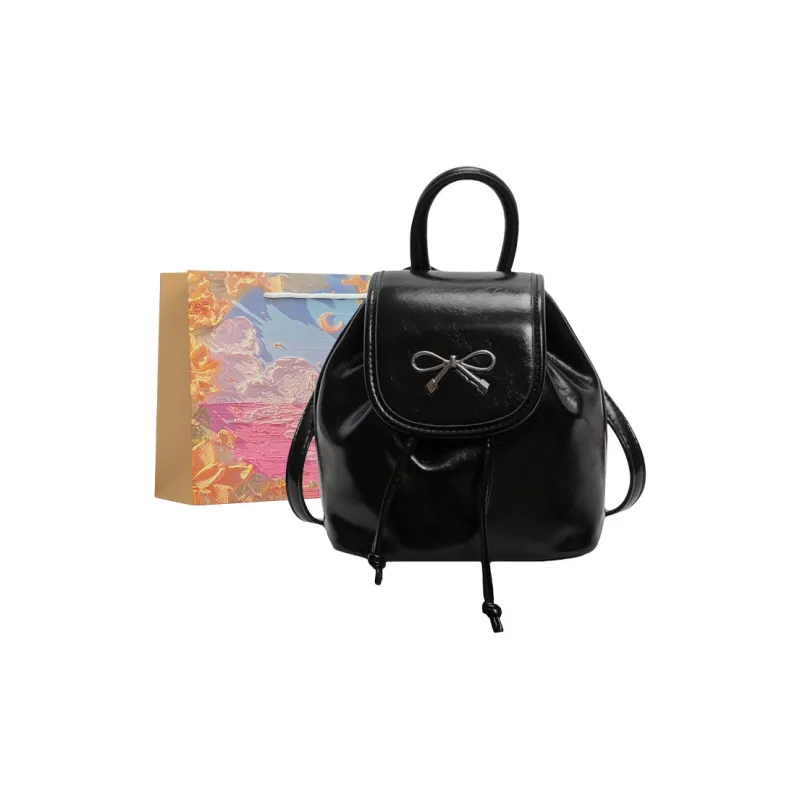 BRINCH PU Backpack Women's Black/Ecru/Coffee/Silver/Burgundy-0