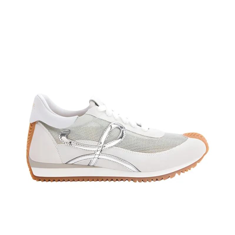 LOEWE Flow Runner Low Top Casual Shoes Men's White Silver-1