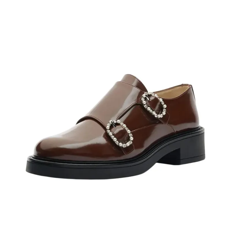 Stuart Weitzman/SW Leighton Monk Casual Single Shoes Women's Brown-2