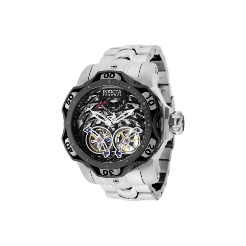 INVICTA Wrist Watch Automatic Mechanical Movement Stainless Steel Strap 52.5mm Black Dial Men's Watches-0