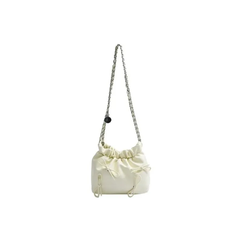 RKM PU Crossbody Bucket Bag Medium Size Unisex Black/Beige/Pink/Silver/Blue-5