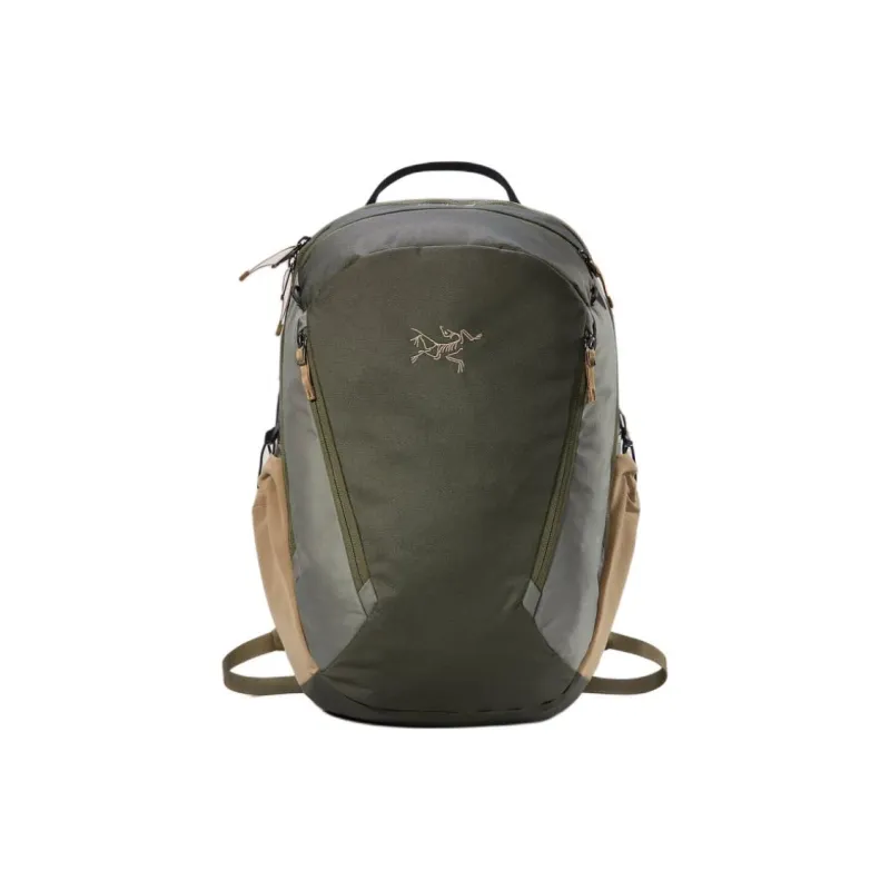 Arcteryx Recycled Polyester Outdoor Hiking Bag Backpack Unisex Khaki Green With Beige Accents-0