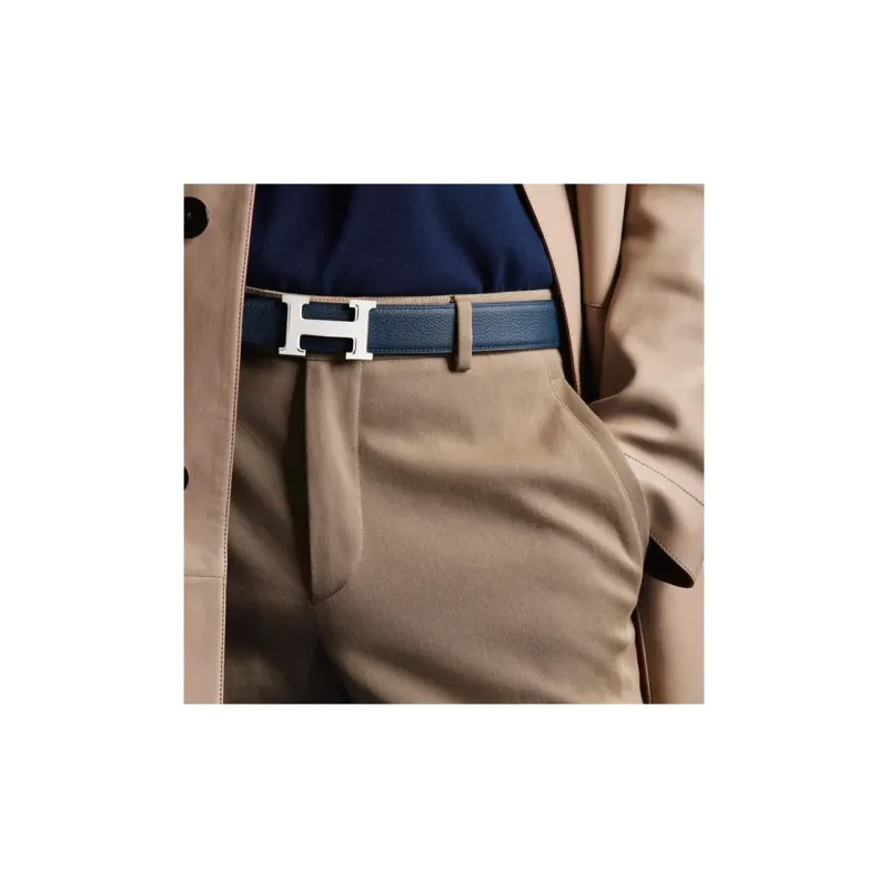HERMES H Belt Buckle Leather Belts Men-4