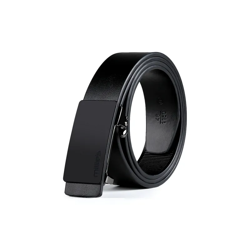 MILLIE'S Buttonless Automatic Buckle For Business, Suitable For Young People Cow Leather Belts Men's Width 3.35CM-0