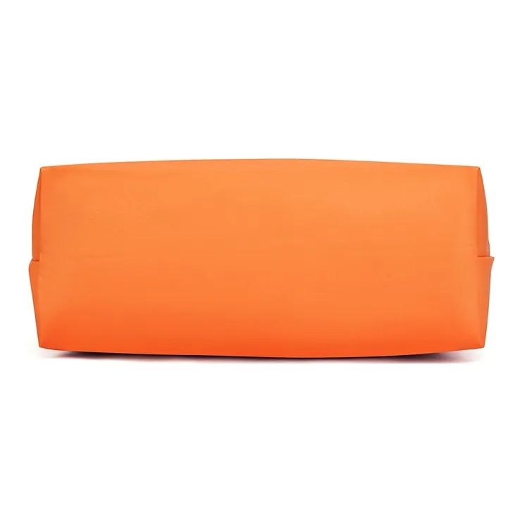 LONGCHAMP Le Pliage Leather With Recycled Polyamide Canvas Handbag Medium Size Women's Orange-4