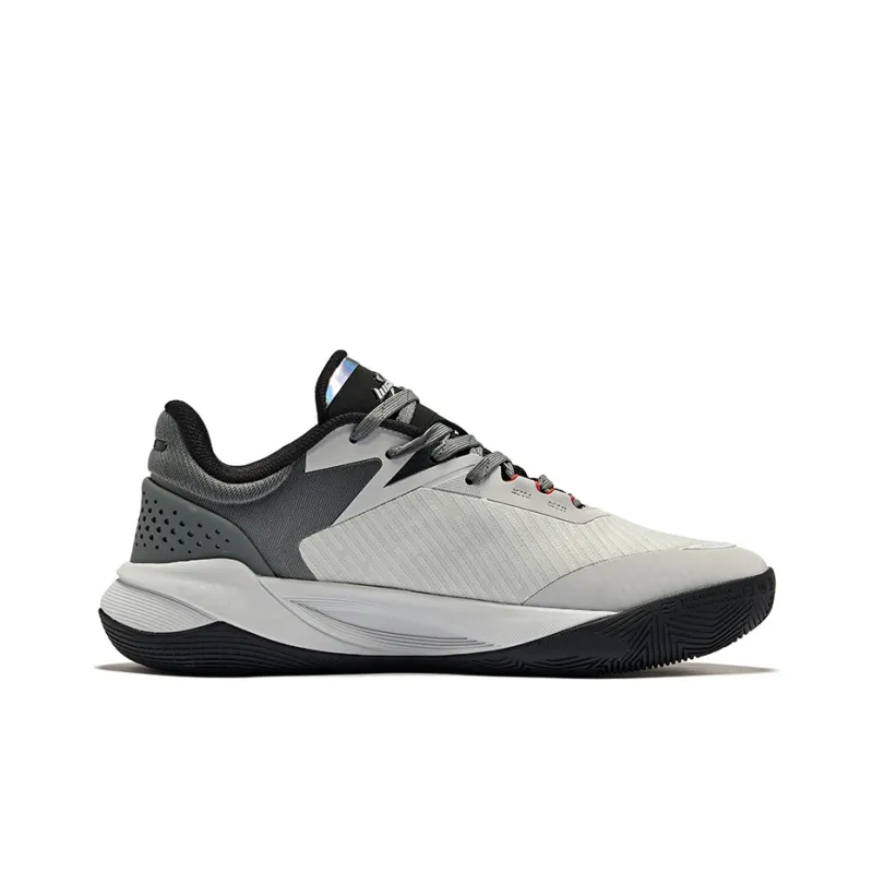 Erke Fearless 1.0 Grip Anti Twist Breathable Low Top Basketball Shoes Men's Mist Gray Steel Gray-1