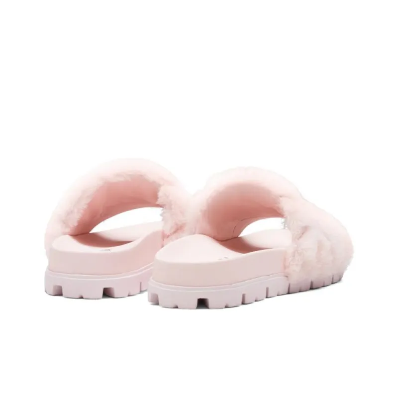 PRADA Quilted Slides Light Pink Fur-3