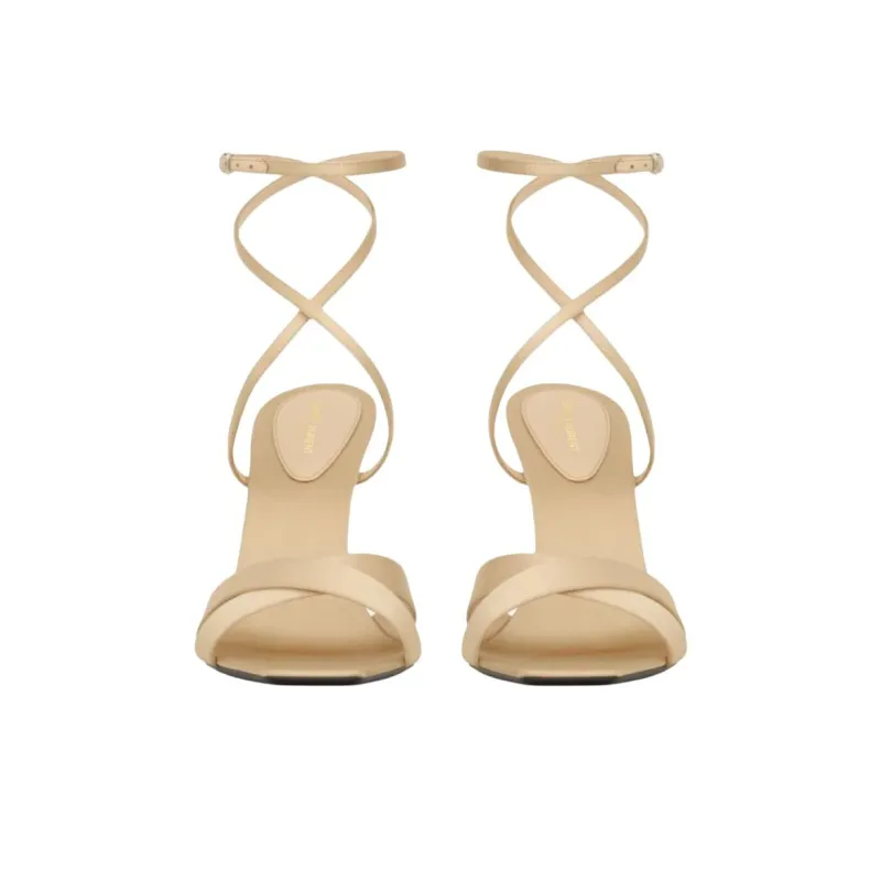 SAINT LAURENT Corinne One Strap Sandals 11cm Women's Beige-3