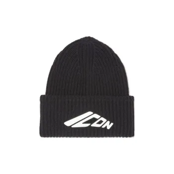 DSQUARED 2 Icon Appliqué Turn-Up Hem Knitted Beanie