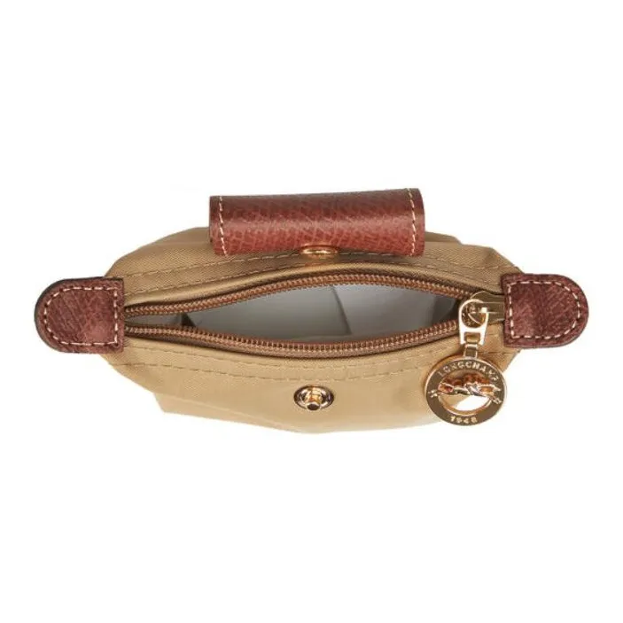 LONGCHAMP Le Pliage Canvas With Leather Trim Canvas Bag Coin Purse Women's Brown-4