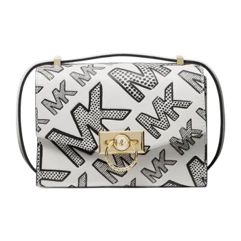 MICHAEL KORS Hendri Leather Shoulder Bag Crossbody Bag Mini Women's Black White