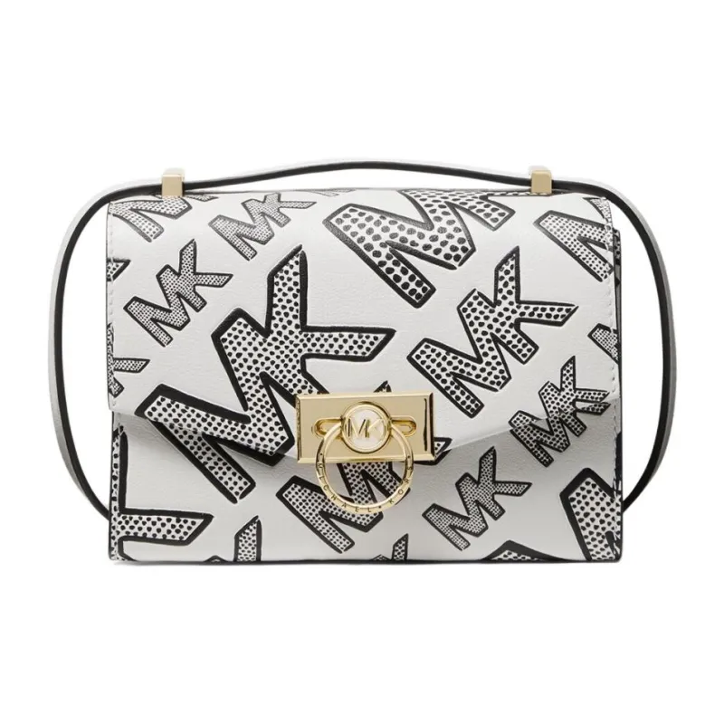 MICHAEL KORS Hendri Leather Shoulder Bag Crossbody Bag Mini Women's Black White-0