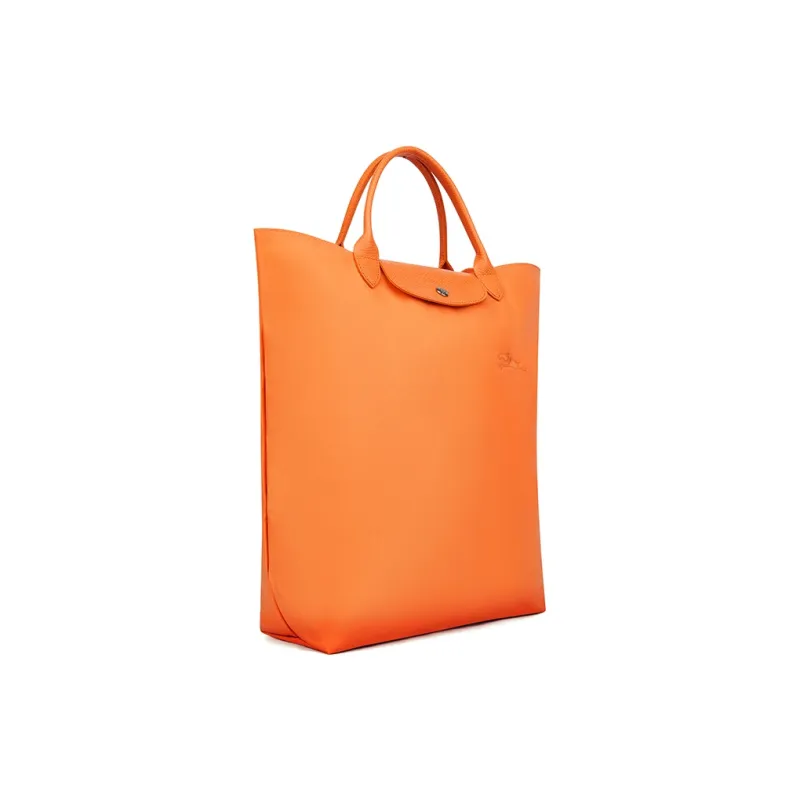 LONGCHAMP Le Pliage Leather With Recycled Polyamide Canvas Handbag Medium Size Women's Orange-2