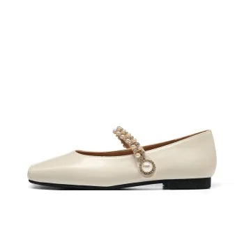 HLA French Mary Jane Shoes Low Vamp Women's Casual Shoes With Soft Sole And Small Leather Shoes Women's