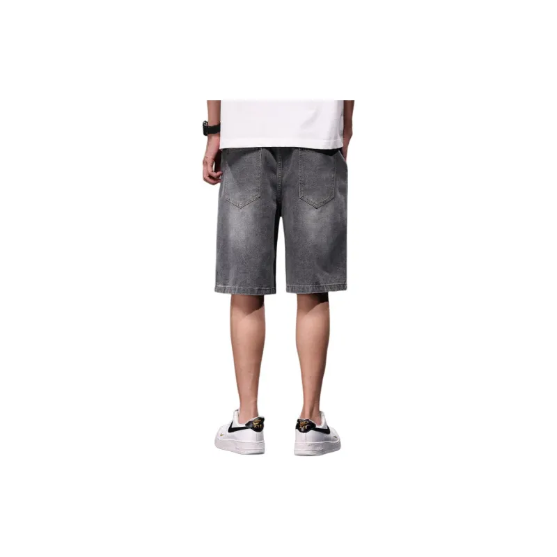Tonlion Denim Shorts Men's Black Gray-3