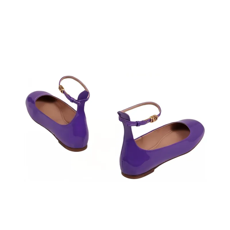 Valentino Tan-Go Round Toe Ballerina Shoes Women's-4