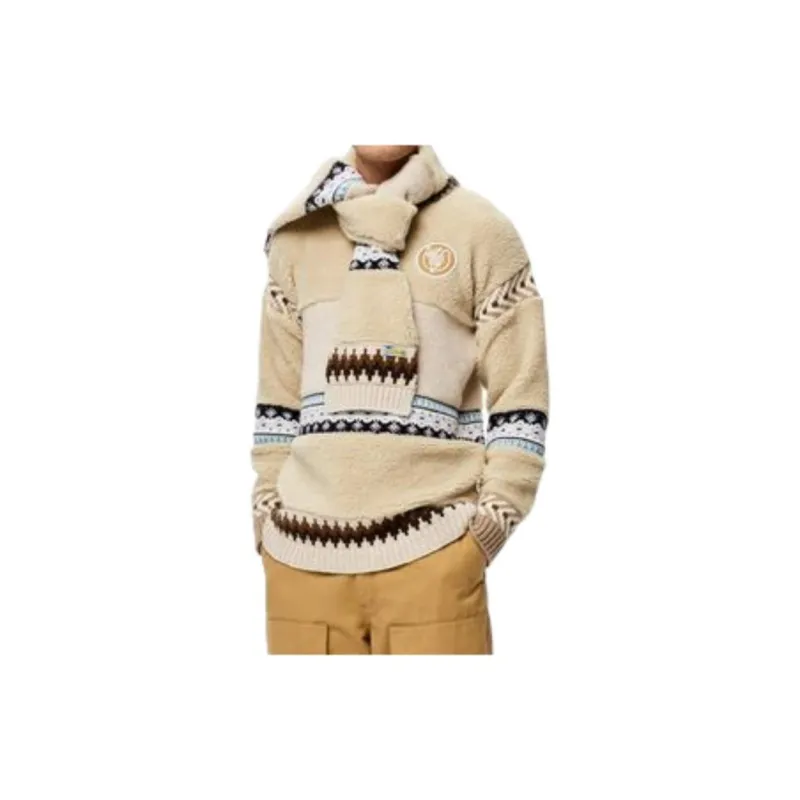 LOEWE Knit Scarves Men Beige-4