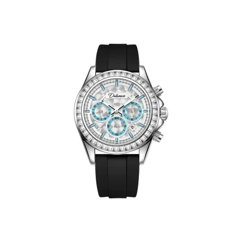 Dulunwe Automatic Mechanical Movement Silicone Strap Watch Men's Watches White Dial