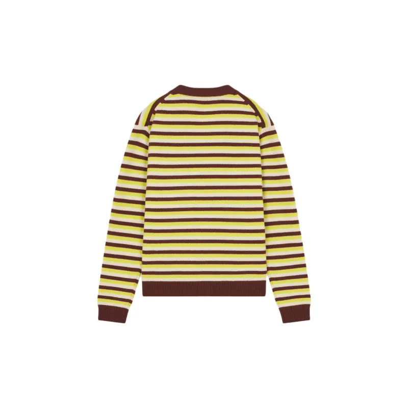 Maison Kitsune Fox Head Intarsia Striped Cardigan-1