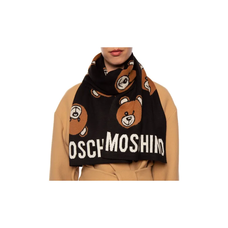 MOSCHINO Knit Scarves Unisex Black-3
