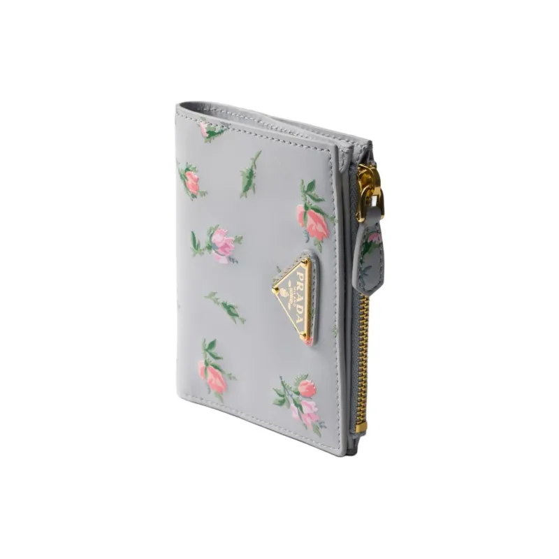 PRADA Leather Wallet Regular Women's Pearl Gray-1