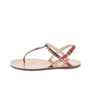 Valentino ROCKSTUD One Strap Sandals Women's Brown Red