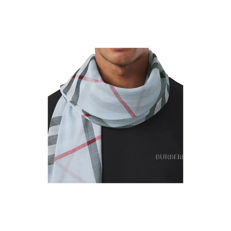 Burberry Knit Scarves Unisex Blue-3