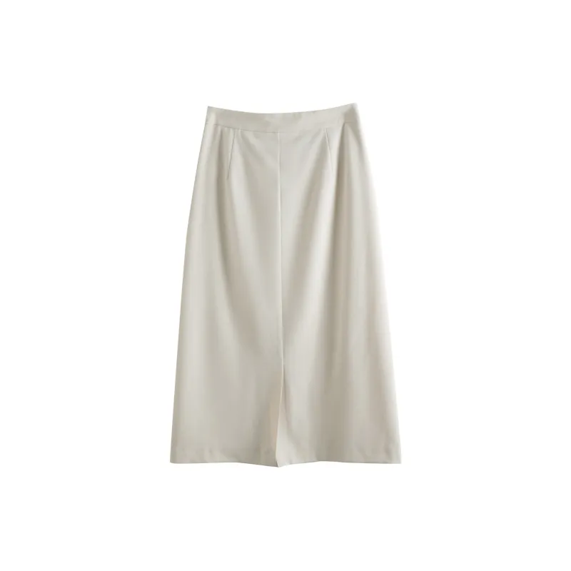Olrain Casual Long Skirt Women's Oat-1