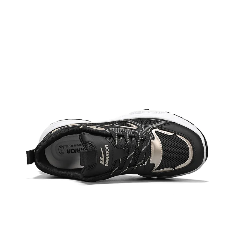 WARRIOR Chunky Sneakers Men Low Top Black/Gold-4