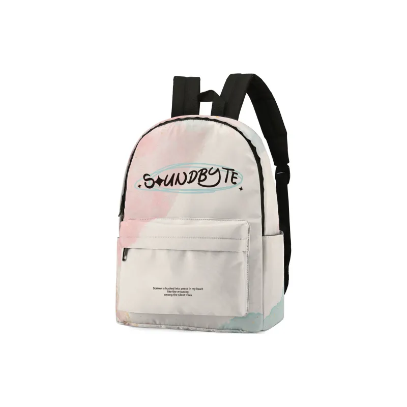 Soundbyte × ONRF Collaboration Polyester Students Backpack Laptop Bag Regular Unisex White-25