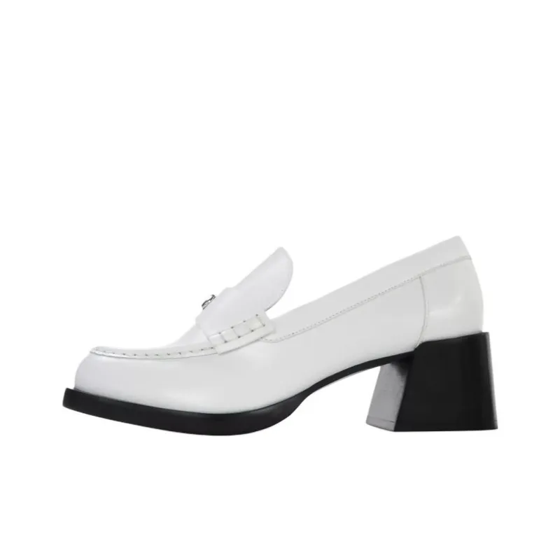 COACH Natalie Loafers 5cm Women's White-0