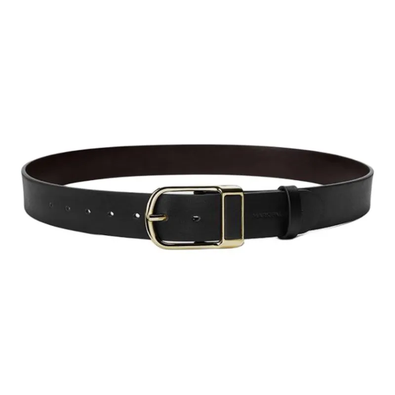 FAIRWHALE Trendy Business Casual Horse Shoe Buckle Pin Belt Split Cow Leather Belts Men's Width 3.8CM-2