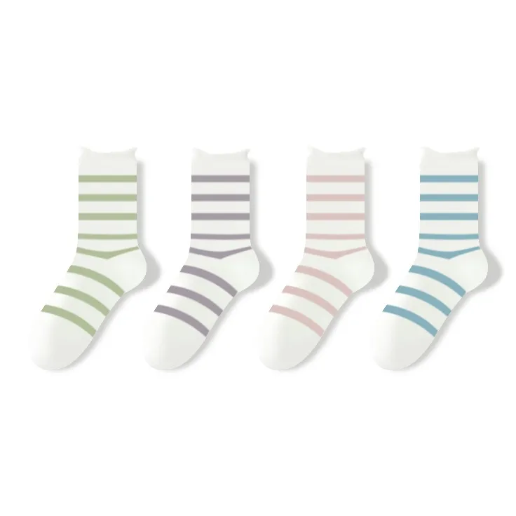 JIAZINI Mid Calf Socks Women's 4 Pack-4