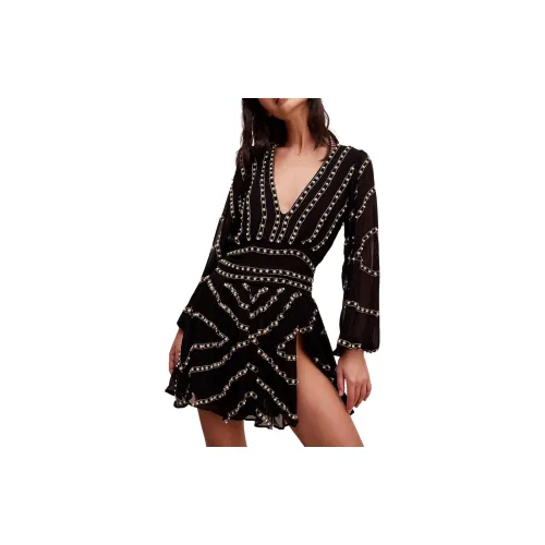 FREE PEOPLE Long-Sleeved Dresses Women's BLACK/Black