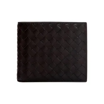 Bottega Veneta Calfskin Card Holder, Wallet Men's Dark Coffee