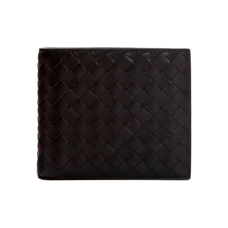 Bottega Veneta Calfskin Card Holder, Wallet Men's Dark Coffee-0