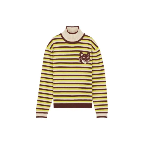 Maison Kitsune Sweaters Men Buddha Hand Orange