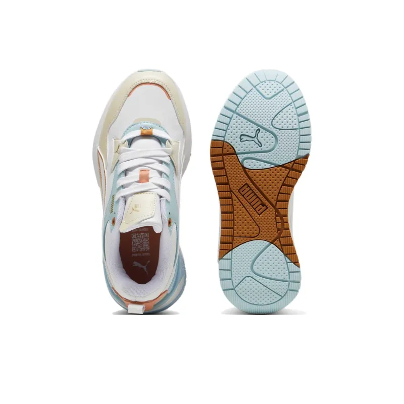PUMA R78 Anti Slip Wear Resistant Low Top Skateboard Shoes Women's Yellow White-4
