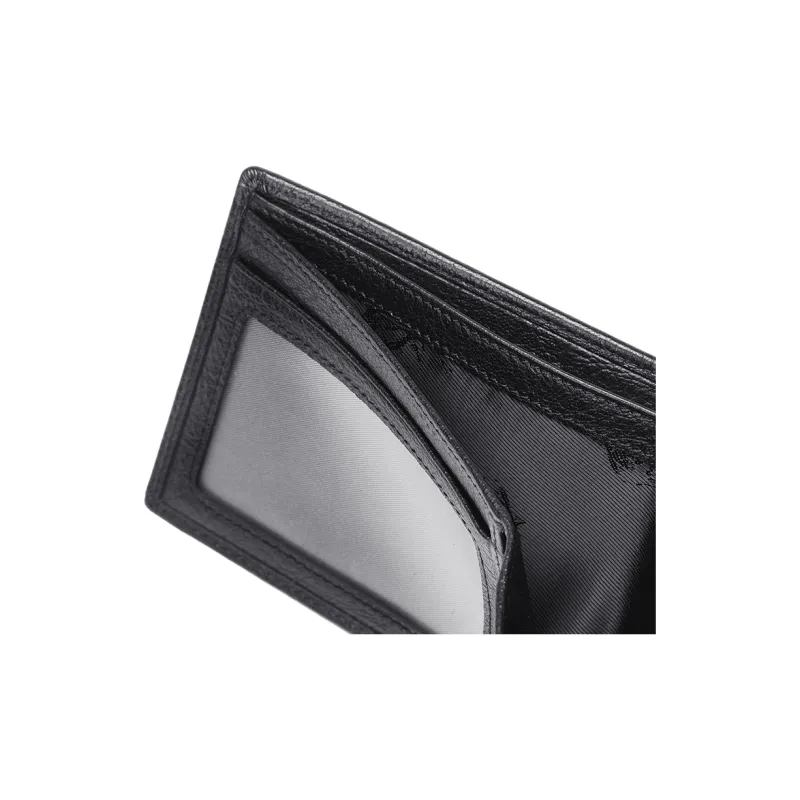 SEPTWOLVES Top Grain Cow Leather Wallet, Card Holder Men's Black-4